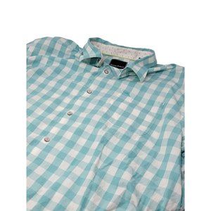 Tommy Bahama Teal Checkered Long‎ Sleeve Shirt Size XXL, 2XL